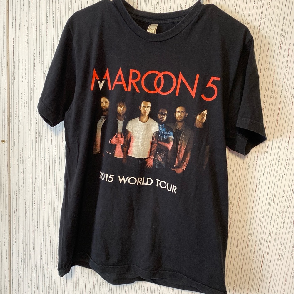 American Apparel Black T-Shirt with Red Print